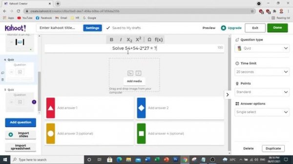 Kahoot Game based Learning Platform