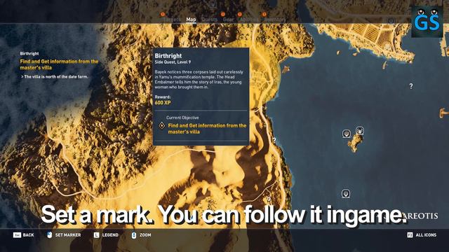 Assassin's Creed Origins - How To Open Map (PC, PS4, Xbox One)