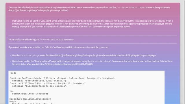 Run installation using Inno Setup silently without any Next button or Install button смотреть онлайн