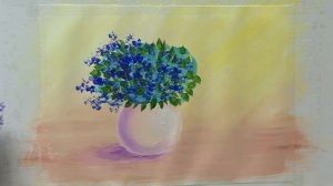 Как легко нарисовать незабудки гуашью.