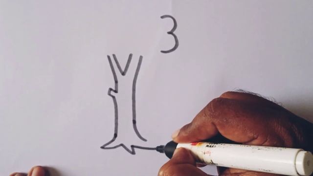 How to draw a Tree || Very easy method tree drawing from letter v and number 3. смотреть онлайн