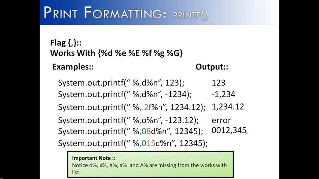 Print Formatting Part 9: printf() Flag , (Java) смотреть онлайн