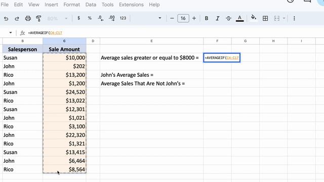 How To Use AVERAGEIF Function In Google Sheets | AVERAGEIF() смотреть онлайн