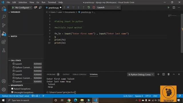 Get user input in python | Different methods to get multiple input in one line смотреть онлайн