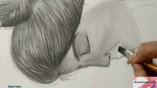 Messy bun | Pencil sketch Time lapse ~ смотреть онлайн