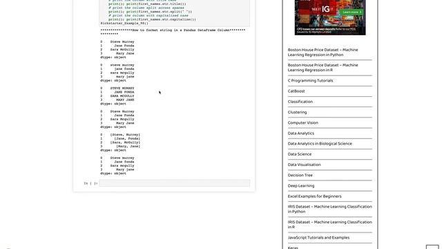 How to format STRING in a Pandas DataFrame in Python смотреть онлайн