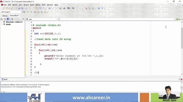 196. Reading user input in 4*4 Array | C Programming in Telugu смотреть онлайн