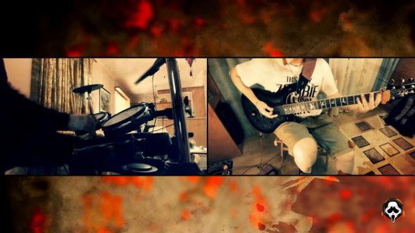 Motionless In White - Headache | guitar & drum cover + tab | mike KidLazy ft. Gerasimos Avgeris