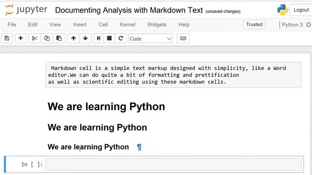 Fundamentals of Python:Lesson 21:Documenting Analysis with Markdown Text:English смотреть онлайн