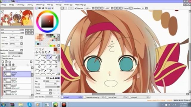 [Paint Tool Sai] Cel shading tutorial смотреть онлайн