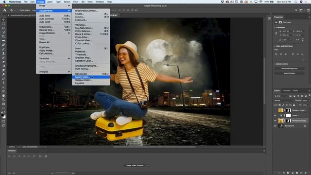 How to perfectly match colors in Photoshop when combining photos. смотреть онлайн
