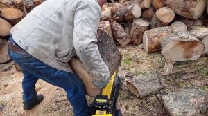 Колем дрова 60см в диаметре. Дровокол Huter HLS-5500. Электрогидравлический. Усилие 5,5т.