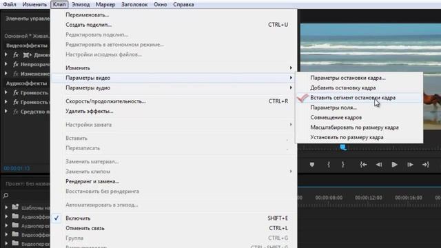 Как сделать стоп кадр (Adobe Premiere Pro CC) смотреть онлайн