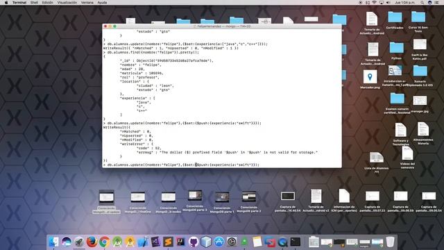 Conociendo MongoDB parte 7 Trabajando con atributos array y la instruccion remove смотреть онлайн