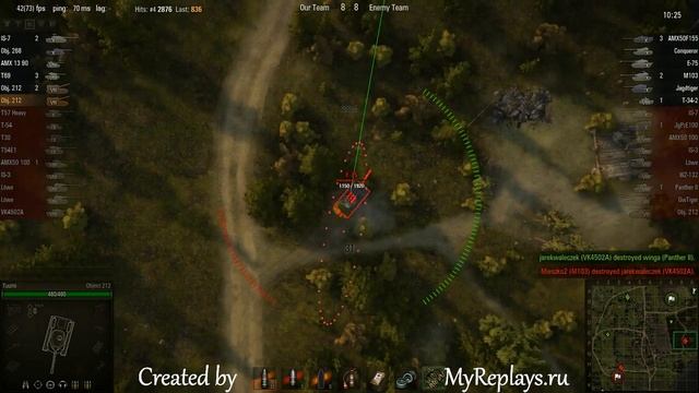WOT: Murovanka - Object 212 - 3 frags смотреть онлайн