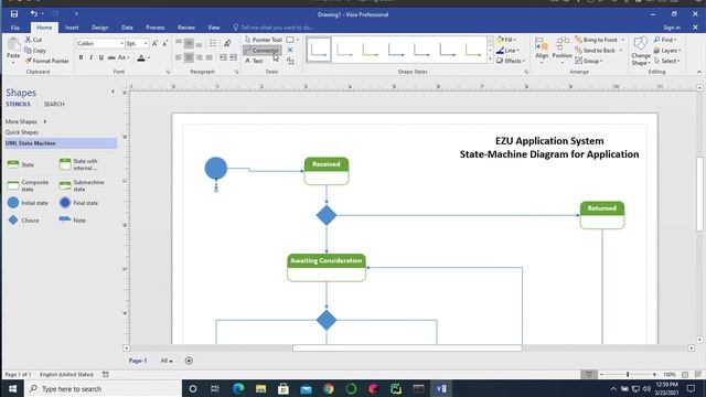 Tutorial: IS446 - Create state-machine diagram with Visio 2016 смотреть онлайн