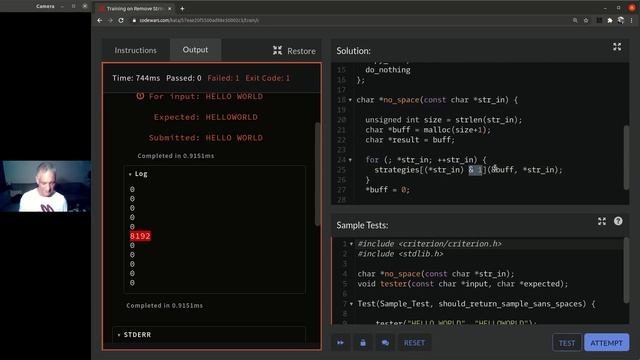 CodeWars - C - Remove Spaces made Branchless! (in English) смотреть онлайн