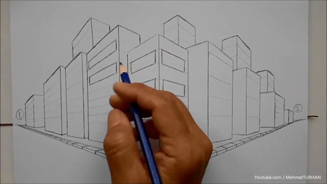 Lastikle iki kaçış noktalı perspektif çizimi - Two point perspective with a rubber band смотреть онлайн