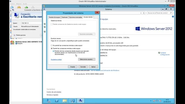Windows Server 2012 - Activar y desactivar Escritorio Remoto смотреть онлайн