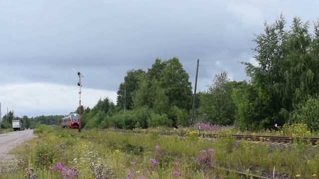 Рельсовый автобус РА3 на семафорной линии Янисъярви — Олонец смотреть онлайн