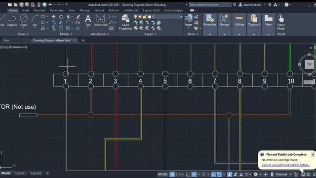 Diagram alarm 10 pin & 13 pin Wira Autodesk AutoCAD(Part 2) смотреть онлайн