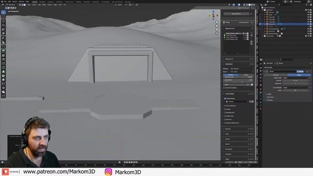 LIVE : Rural Scifi Landing Area In Blender Making It Live