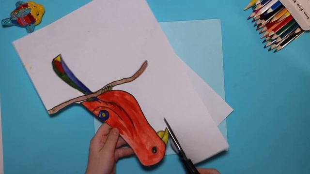 Как сделать Попугая из бумаги, поделка попугай, попугай из бумаги для детей смотреть онлайн