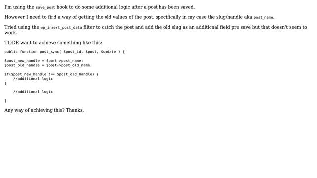 Wordpress: Get old values for post before saving new ones смотреть онлайн