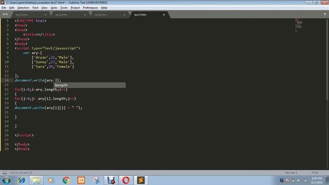 JavaScript Multidimensional Arrays & Modify Remove Element Tutorial 17 2021 in Hindi / Urdu смотреть онлайн