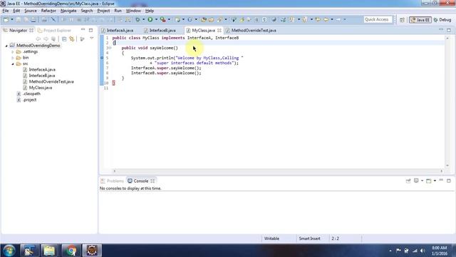 Java method overriding (default method super) | Java Tutorial смотреть онлайн
