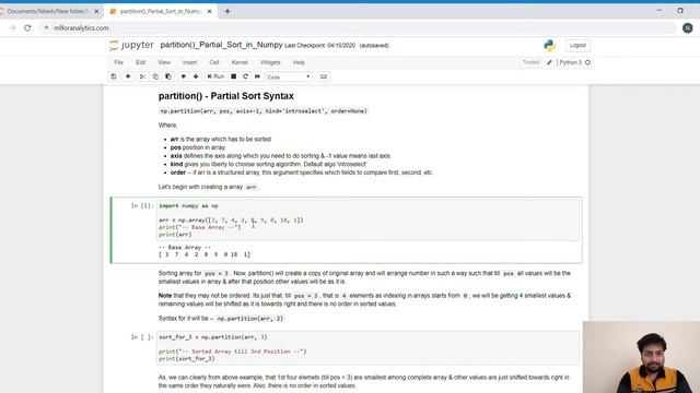 Partition() - Partial Sort in NumPy смотреть онлайн