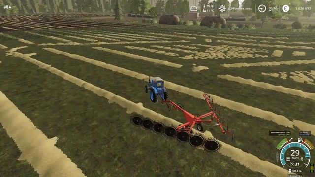 Собираем сено в валки  Попросил знакомого поработать на моём ЮМЗ Продал кормоза-ный комбайн #18.