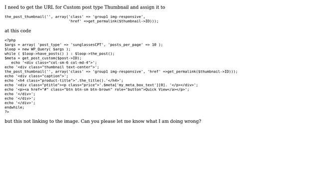 Wordpress: Issue on Getting Custom post type Thumbnail's URL смотреть онлайн