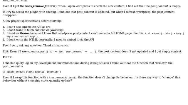 Wordpress: Wordpress post_content gets deleted in cron after wp_update_post смотреть онлайн