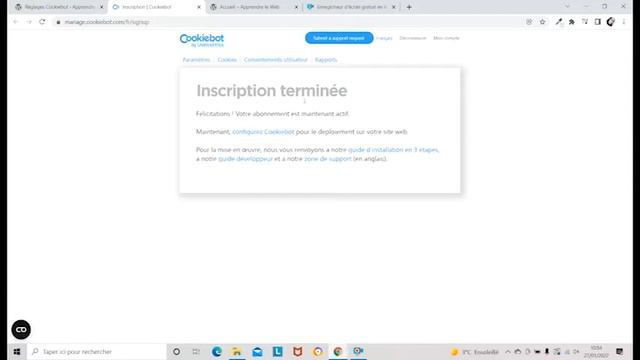 Tuto Wordpress #009 : Ajouter un bandeau Cookies conforme RGPD avec Cookiebot sur Wordpress - 2022 смотреть онлайн