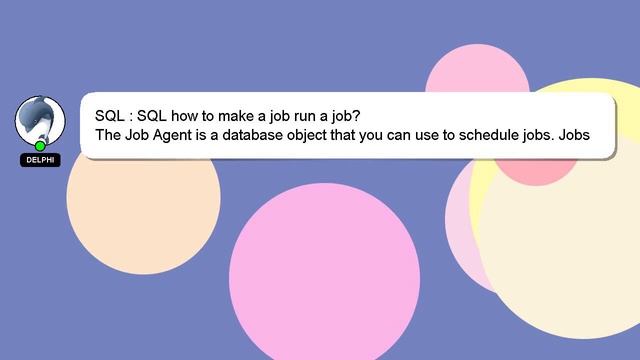 SQL : SQL how to make a job run a job? смотреть онлайн