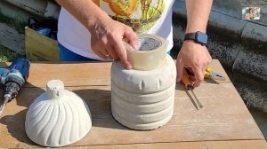 DIY Поделки из пластиковых бутылок своими руками Цветочный горшок из цемента Вазоны Кашпо Идеи