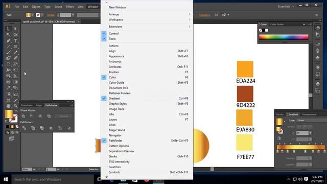 Gold color gradient in illustrator #Encorephotoshop #photoshoptutroialsintamil смотреть онлайн