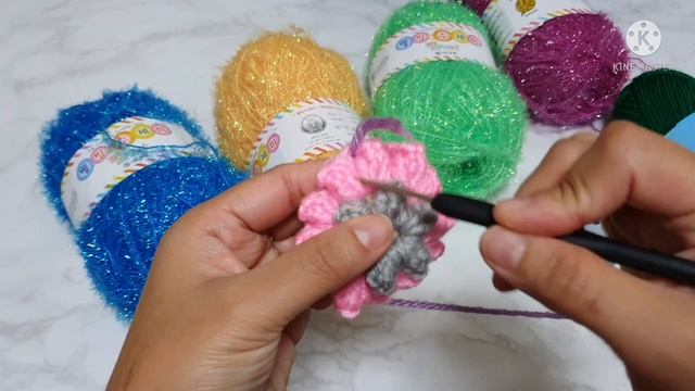 Читилка для посуды/ Мастер класс/꽃 포플수세미/Flower dishscrubbies tutorial смотреть онлайн