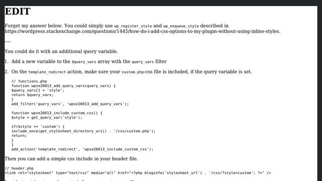 Wordpress: Include CSS with PHP without including wp-load? смотреть онлайн