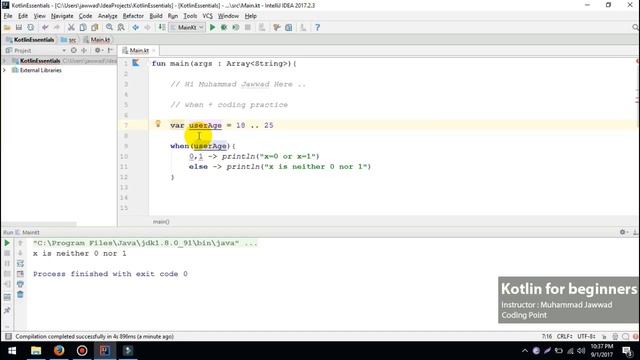 09b -Kotlin in hindi/urdu - when expression + coding practice смотреть онлайн