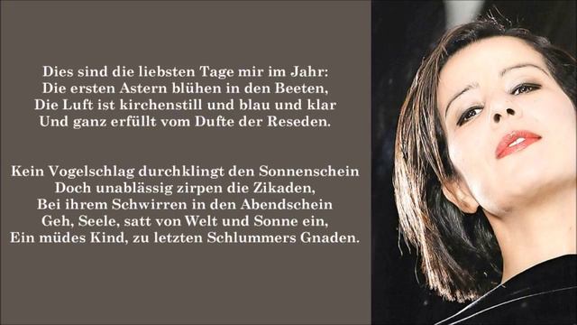Isabelle Kusari. Dies sind die liebsten. September. Tatjana Terechova & Agnes Miegel смотреть онлайн
