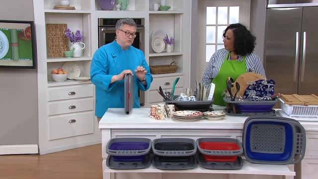 Cook's Essentials Collapsible Dish Rack with Drip Tray on QVC смотреть онлайн
