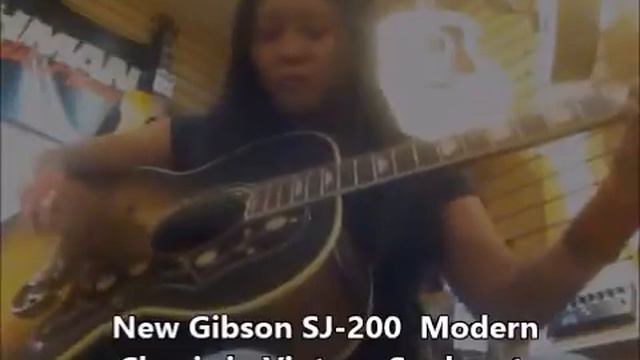 Gibson SJ200 Modern Classic in Vintage Sunburst смотреть онлайн