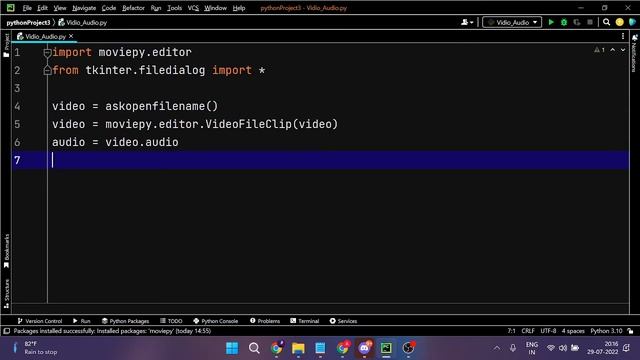 Video to Audio Converter With Python [ in just 7 line of python ] смотреть онлайн