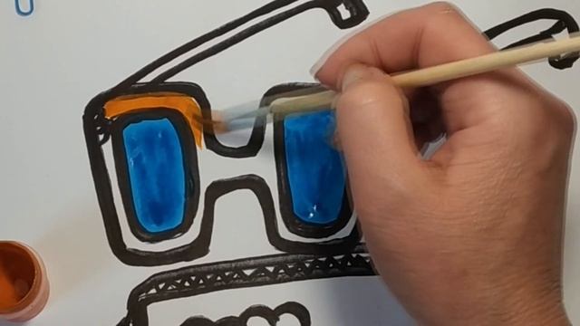 Glitter glasses Drawing lessons Раскраска очки Уроки рисования онлайн смотреть онлайн