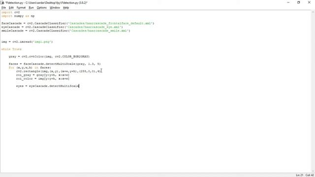 Face Eye and Smile Detection || Haarcascade and opencv python смотреть онлайн