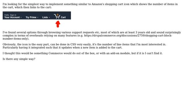 Drupal: Simplest way to create a Commerce shopping cart icon showing the number of items смотреть онлайн