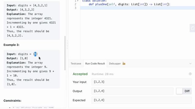 LEETCODE 66 PLUS ONE PYTHON смотреть онлайн