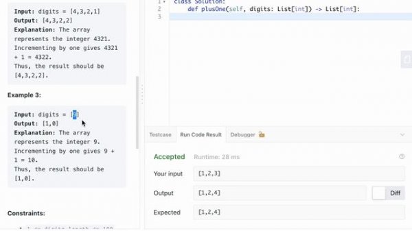 LEETCODE 66 PLUS ONE PYTHON